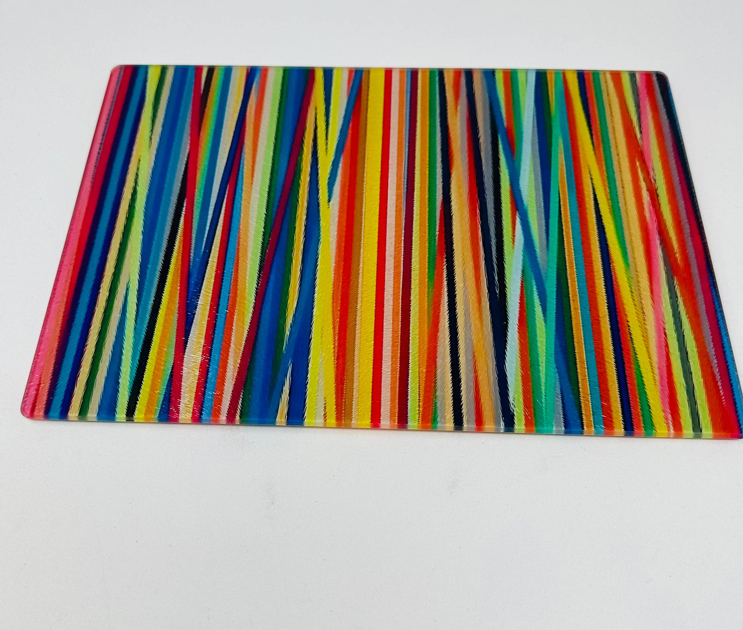 Linear Abstract Colorful Serving Tray / Cutting Board