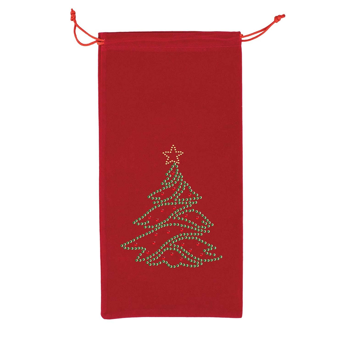 Christmas Tree Rhinestone Wine Bag
