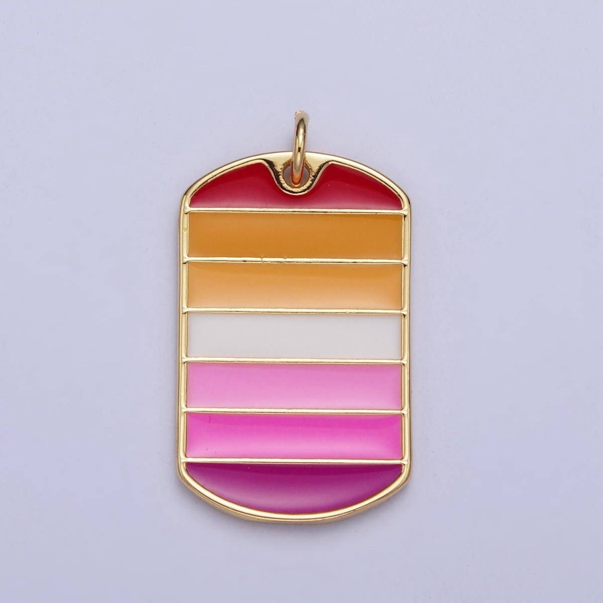 24K Filled Lesbian Pride Tag Pendant