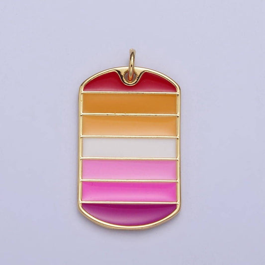 24K Filled Lesbian Pride Tag Pendant