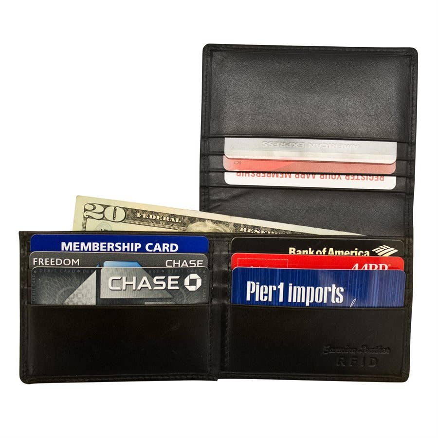 Leather Men's Wallet with Side-Flip ID