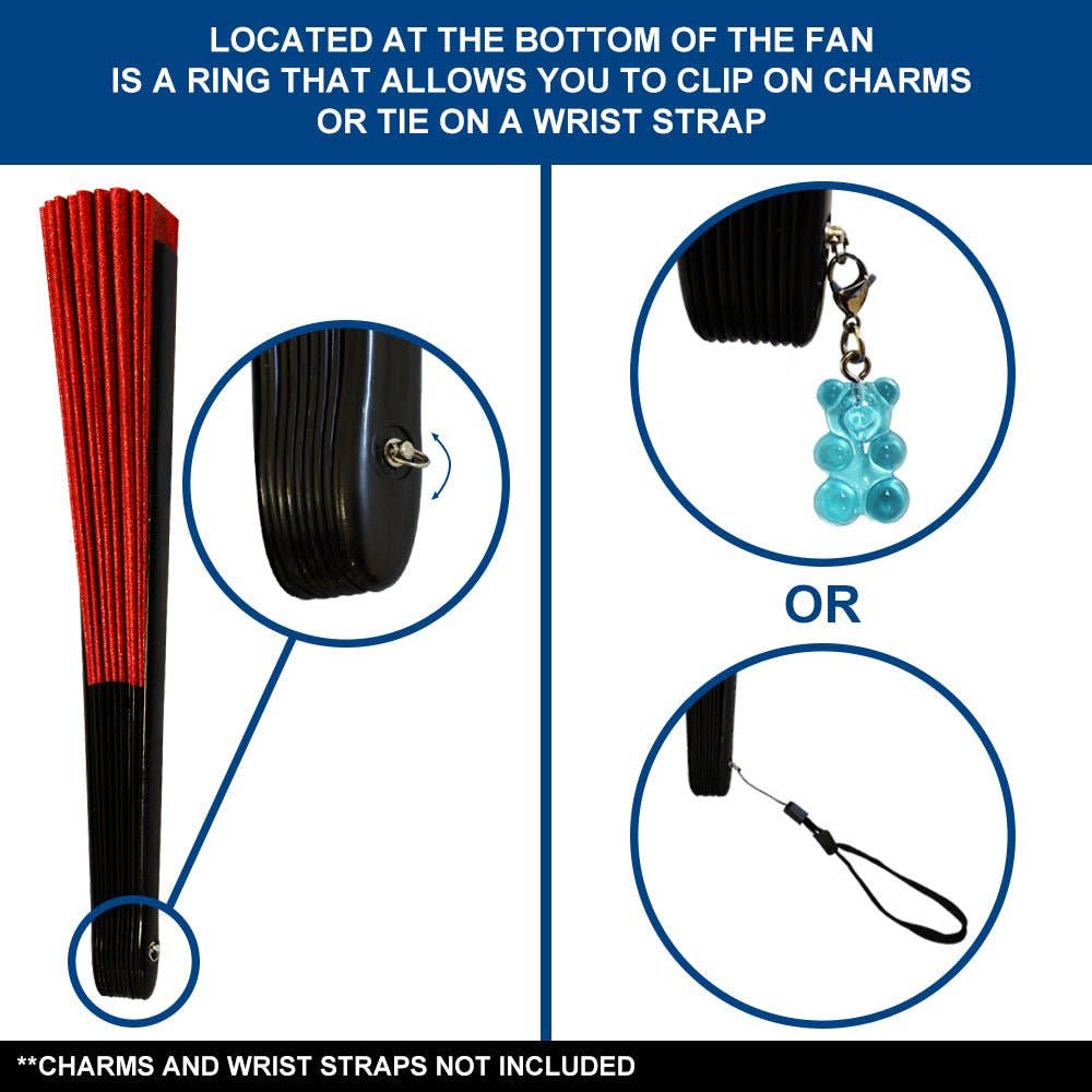 Glitter Red X-Large Hand Fan