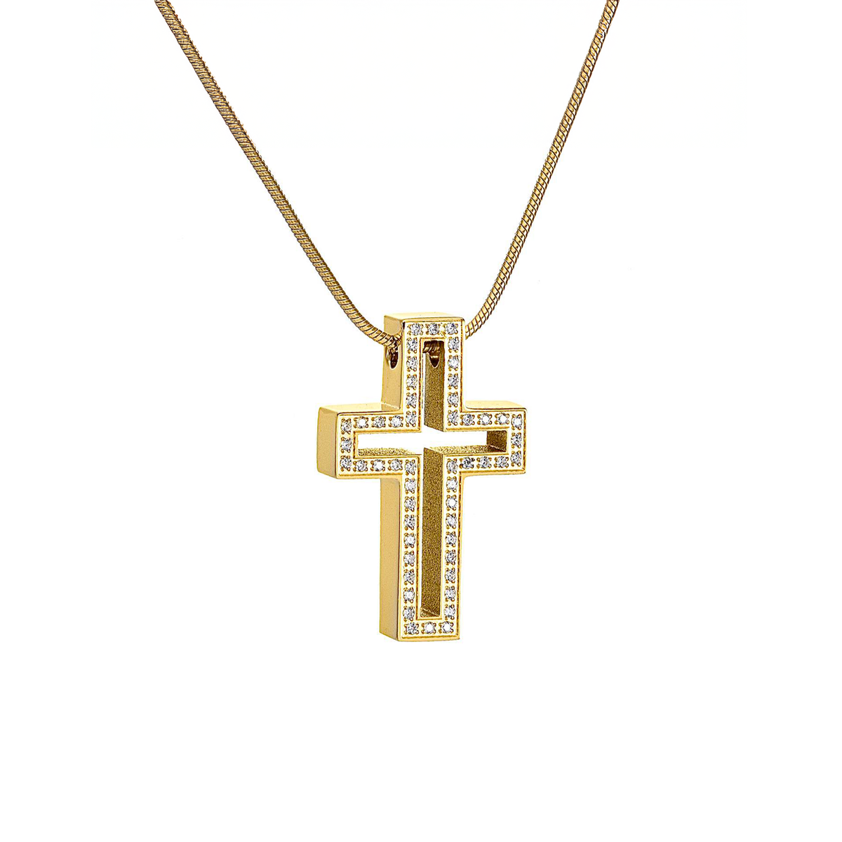Gold Lumière Cross Pendant