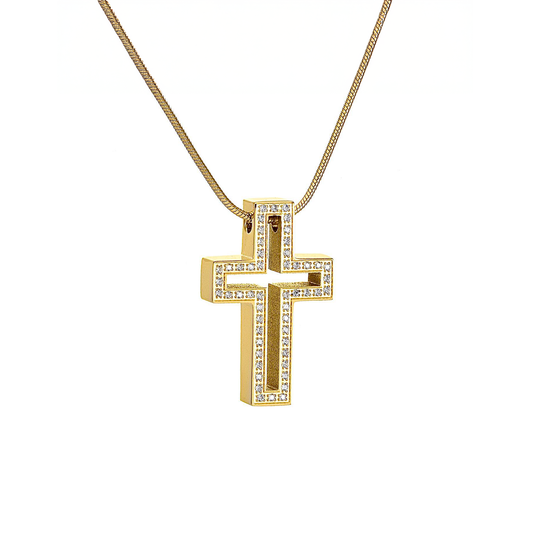 Gold Lumière Cross Pendant