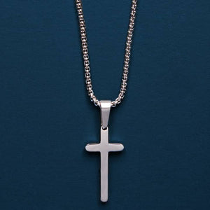 Mini St Steel Cross Necklace 20"
