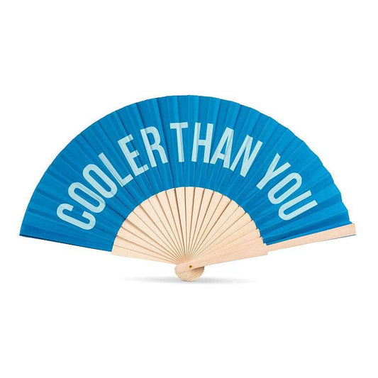 COOLER THAN YOU Hand Fan-Turquoise-16"W