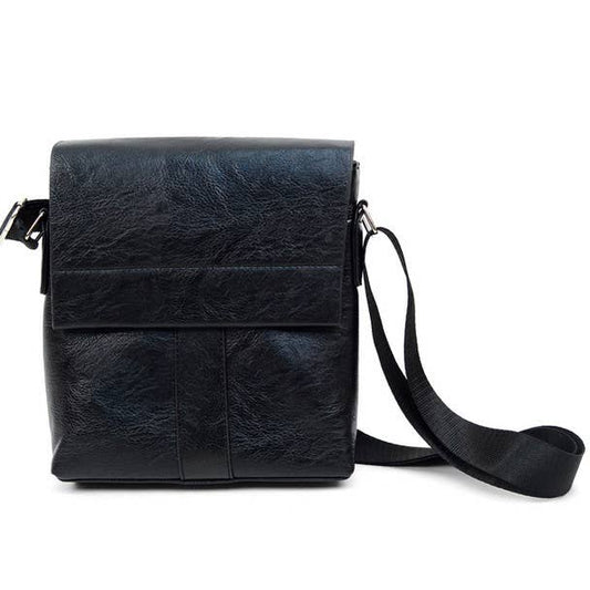 PU Leather Black Small Crossbody Messenger Bag