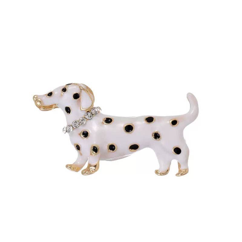 Dog Alloy Rhinestone Brooch