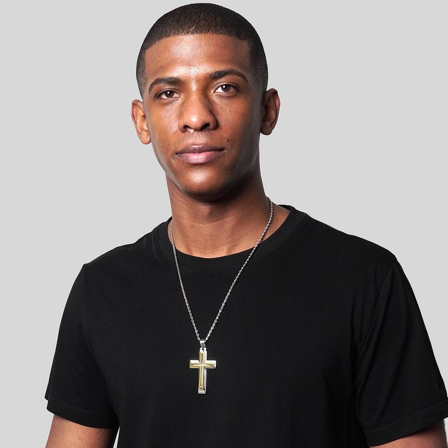 Invicta Jewelry Multi Layer Two Tone Cross Necklace - 24"