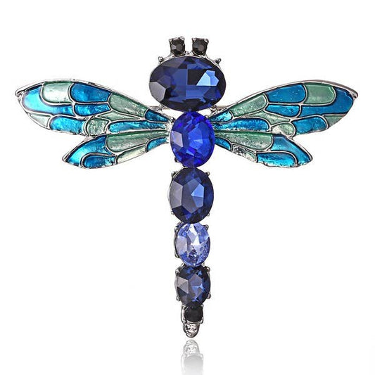 Alloy Rhinestone Dragonfly Brooch