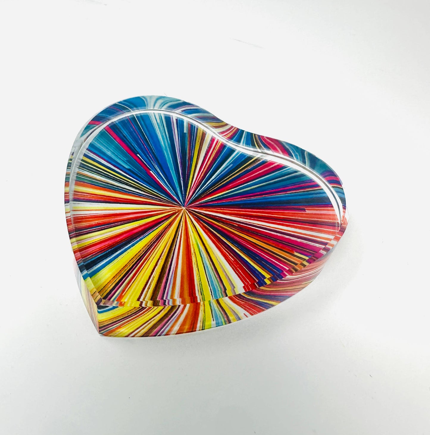 Colorful Abstract Heart Paperweight Decor       