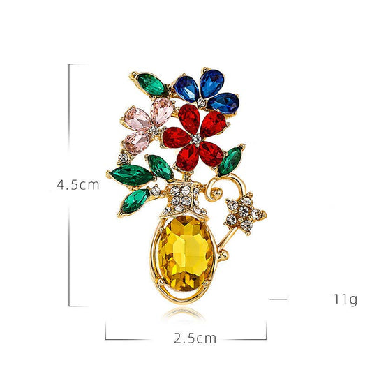 Floral Rhinestone Pin