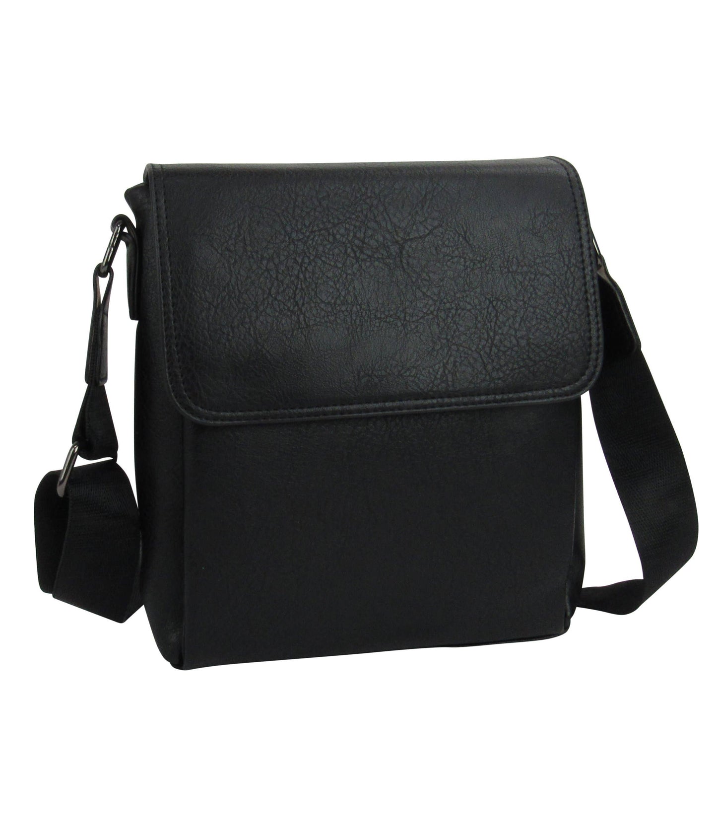 Vegan Leather Messenger Crossbody Bag