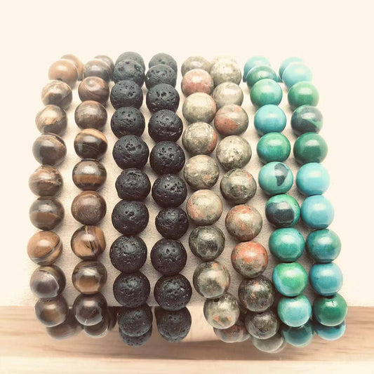 8MM Elastic Natural Stone Bracelets