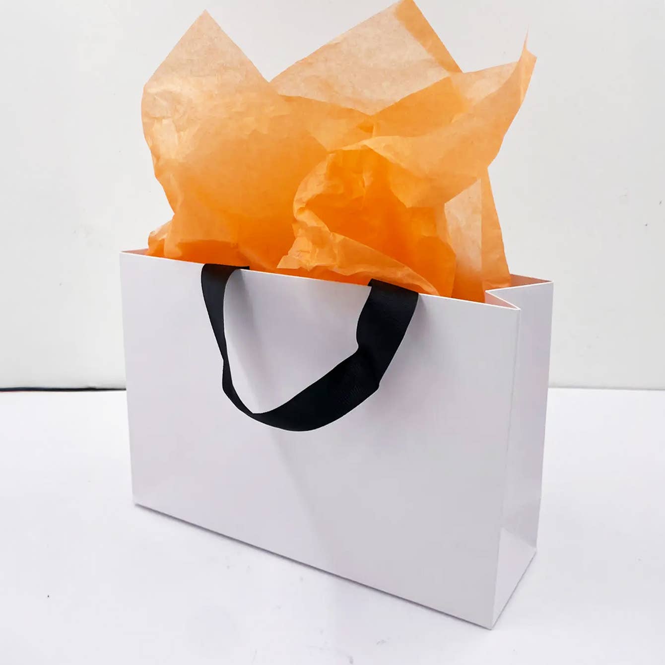 Premium Threaded Rope White Paper Gift Bag