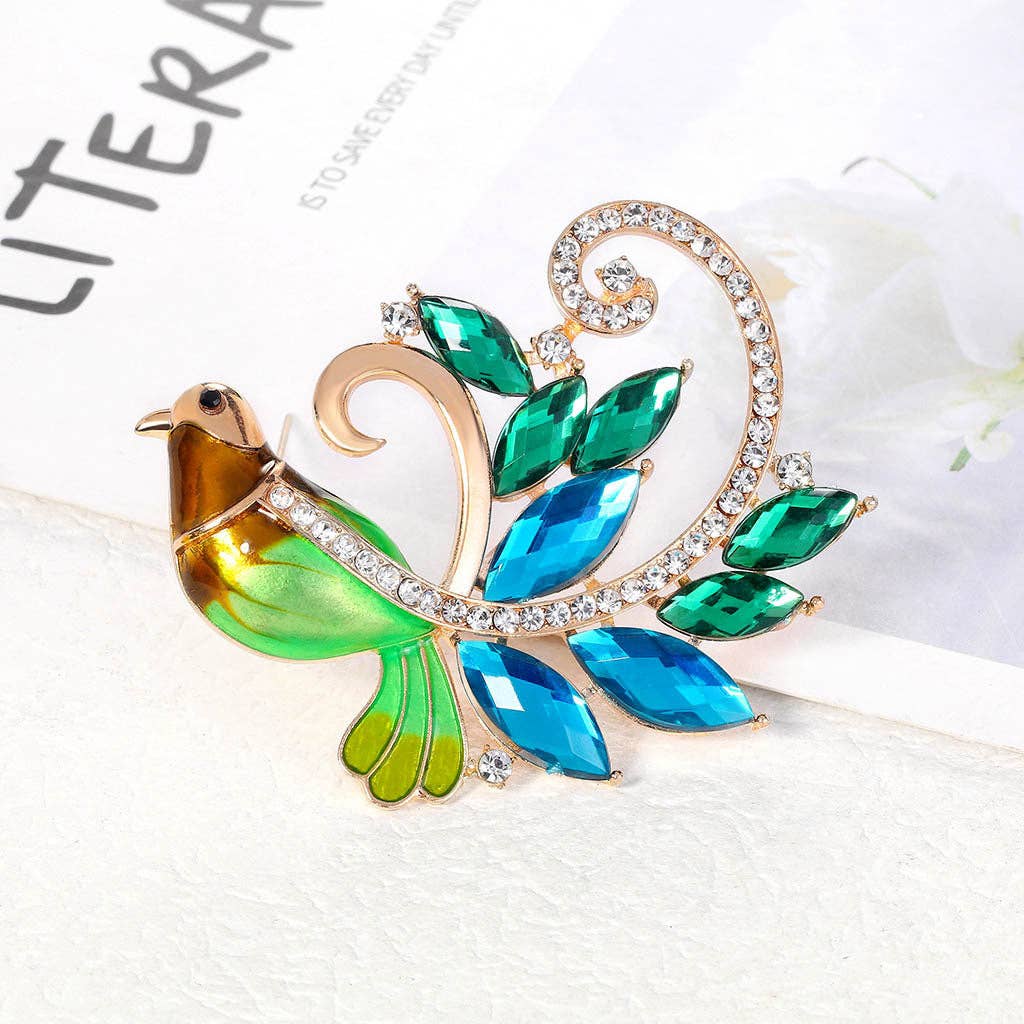 Bird Rhinestone Pin
