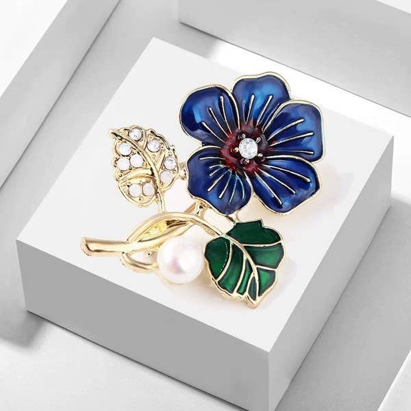 Flower Dripping Oil Brooch