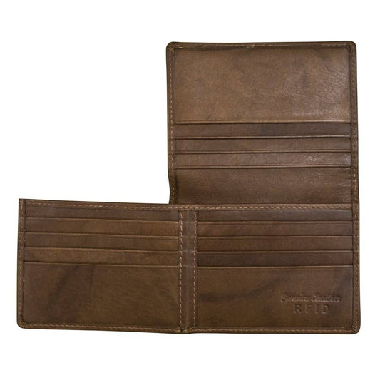 Leather Men's Wallet with Side-Flip ID