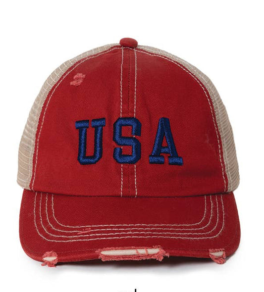 USA Embroidery Mesh Trucker Cap - Kids Sizes