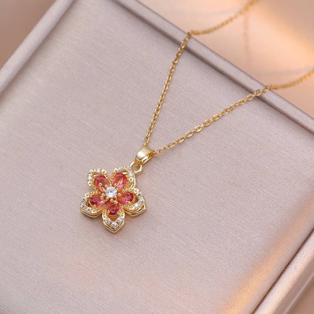 Flower Rotating Spinner Pendant