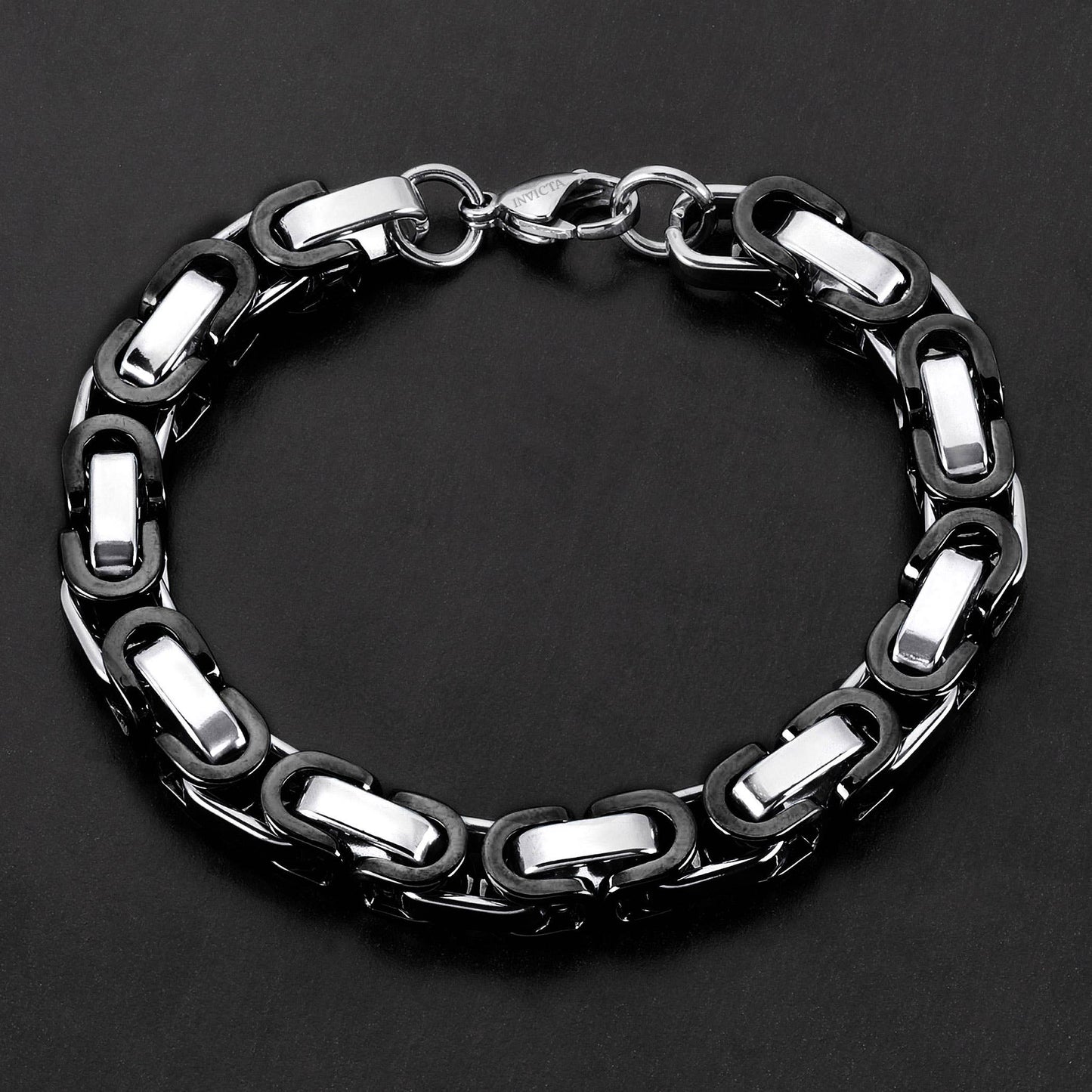 Invicta Jewelry Byzantine Chain Steel Bracelet (8mm) - 8.75"