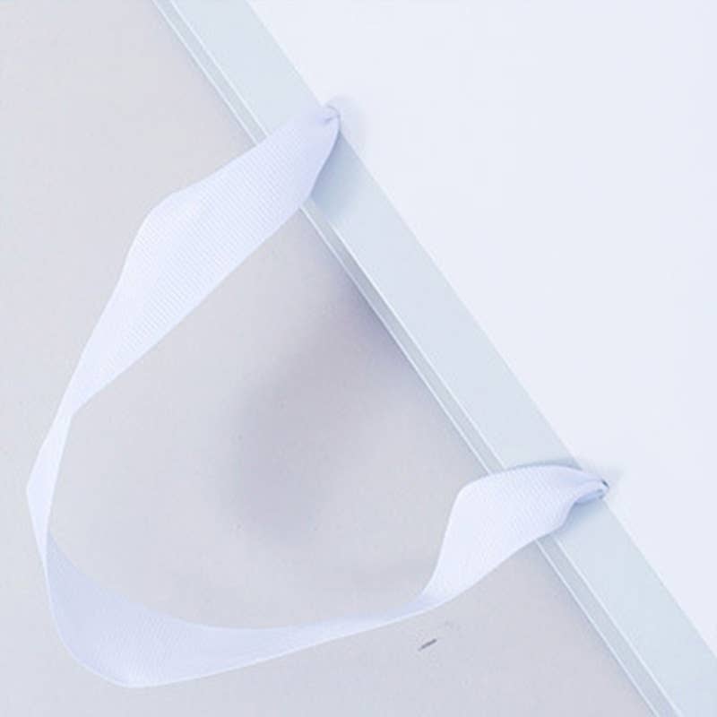 Soft Gray Border Gusset White Gift Bag