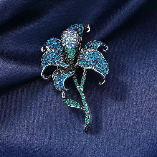 Flower Alloy Rhinestone Brooch