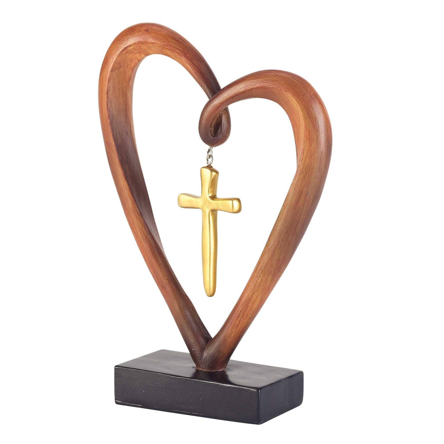 Heart Gold Cross Tabletop Cross