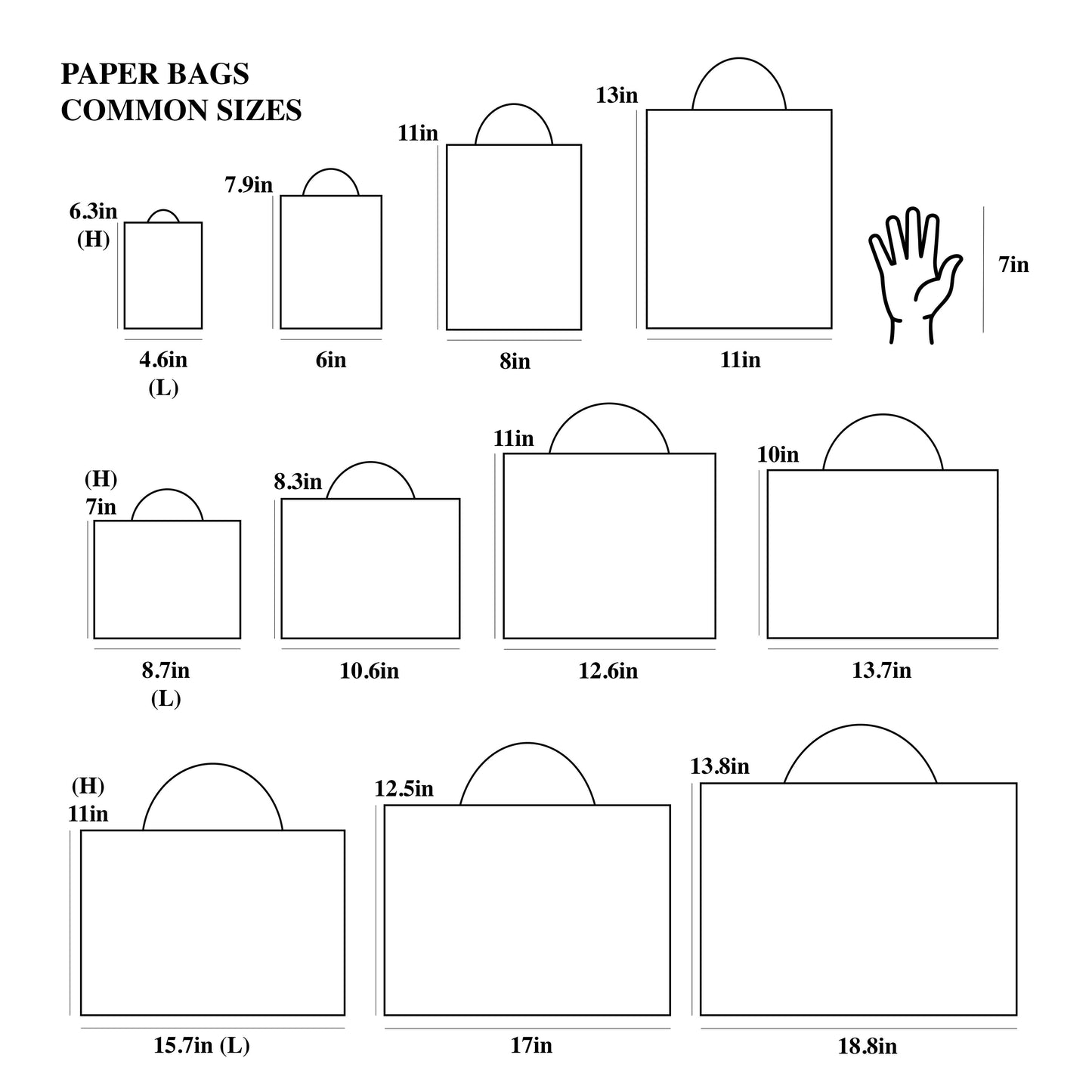 Soft Gray Border Gusset White Gift Bag