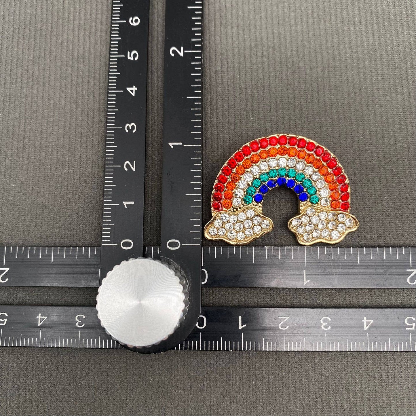 Rhinestone Rainbow Brooch