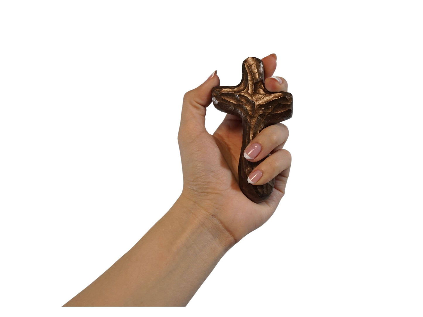 Journey Holding Cross - Burnished Bronze