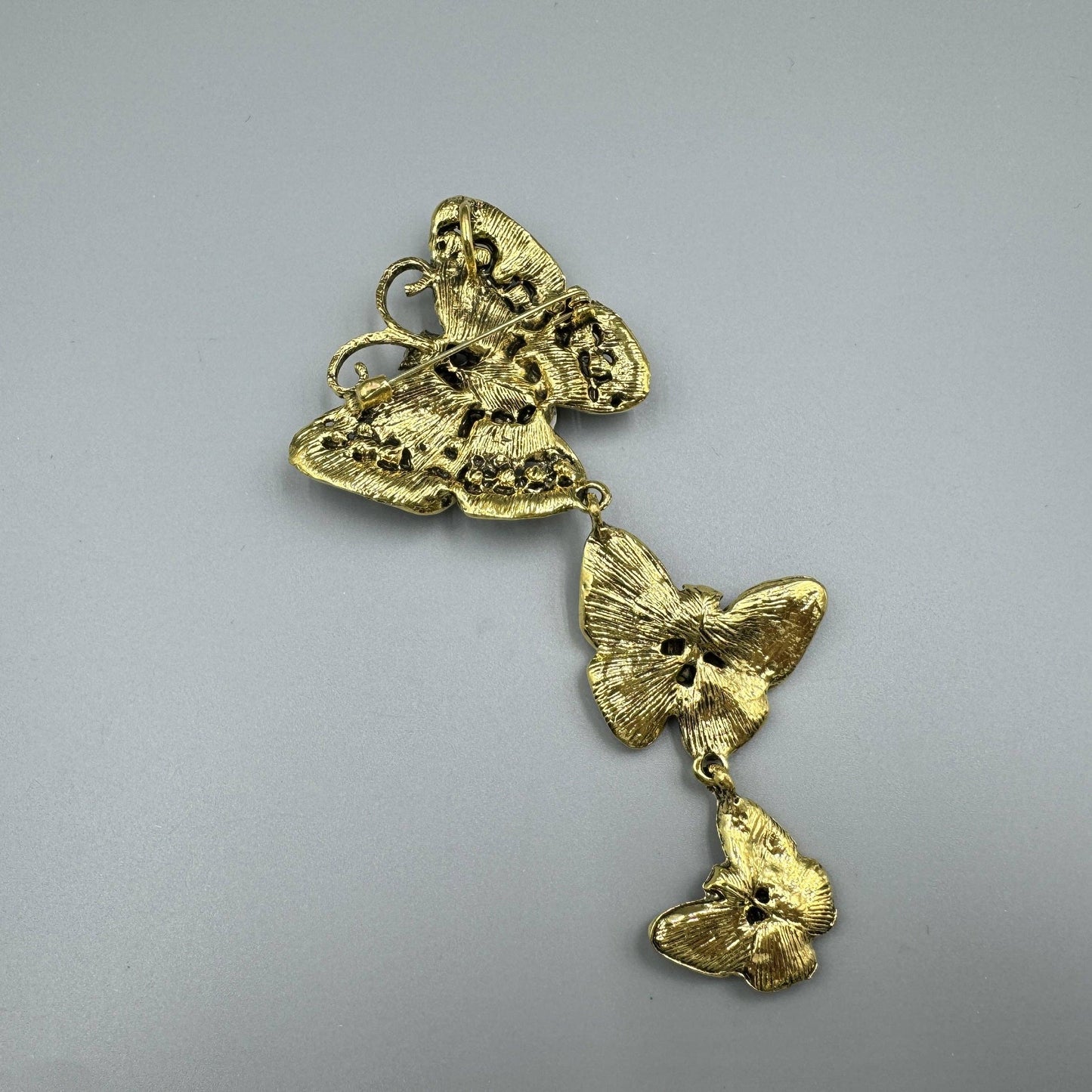 Butterfly Chain Rhinestone Pin PA3914