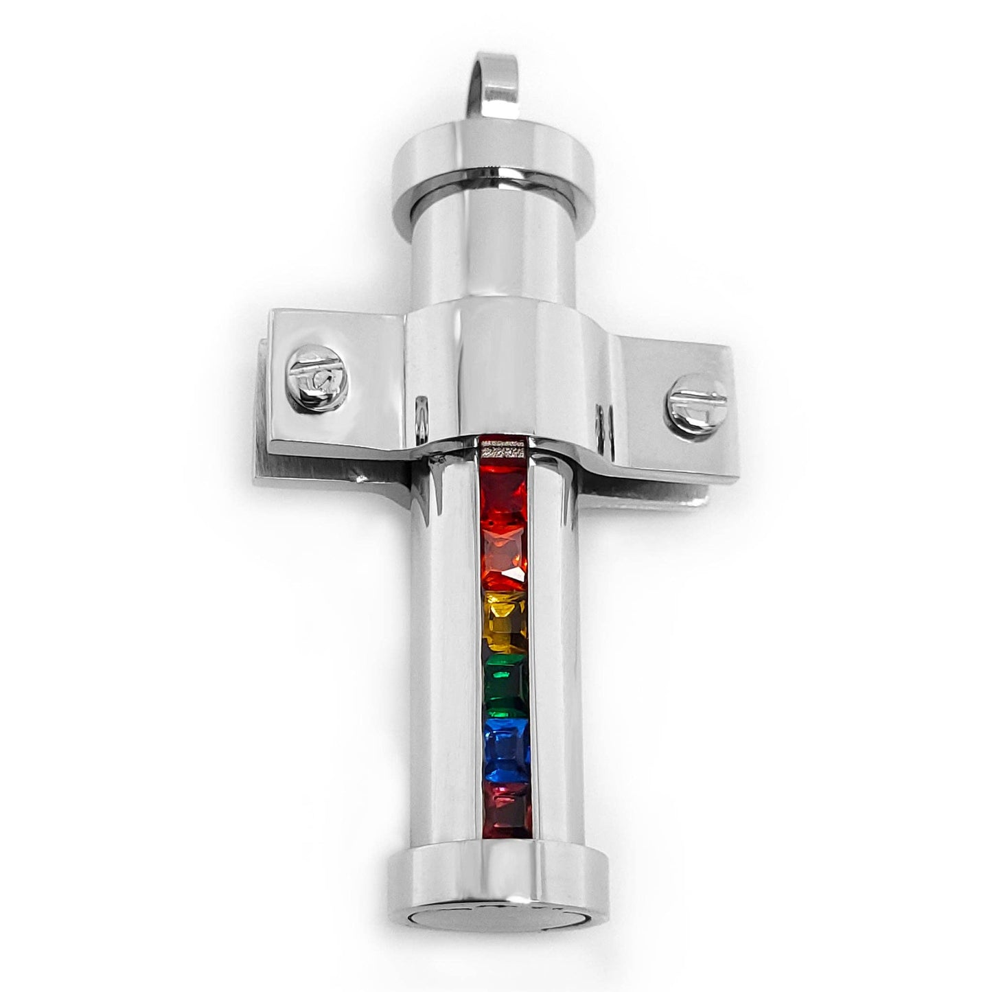St Stl CZ Rainbow Pride 24" Pendant