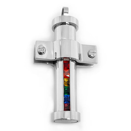 St Stl CZ Rainbow Pride 24" Pendant