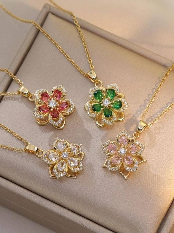 Flower Rotating Spinner Pendant