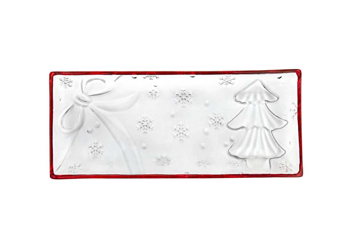 Holiday Tree and Bow Tray - Christmas Decor