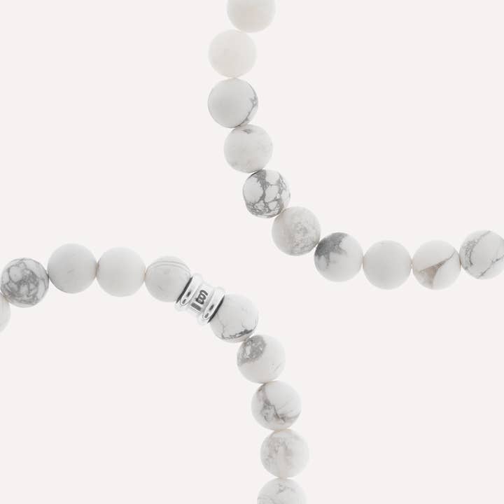 8mm Round Gemstone Bracelet Bianco