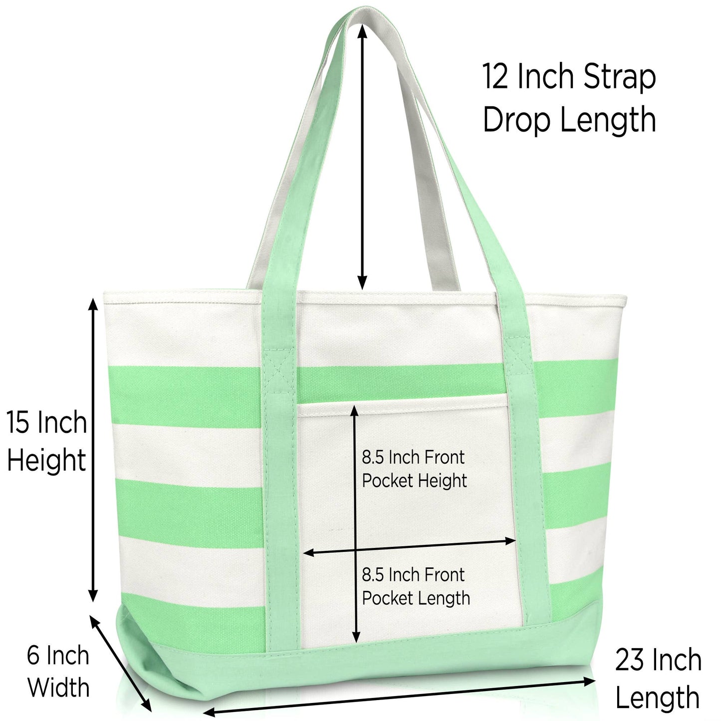Dalix 23" Premium Striped Tote Bag