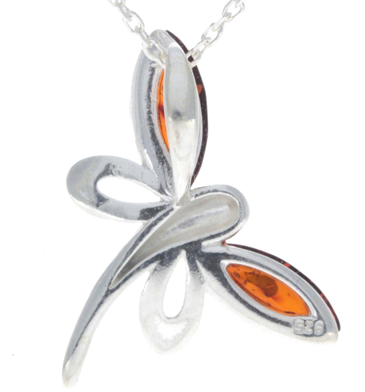925 Sterling Silver Butterfly with Baltic Amber