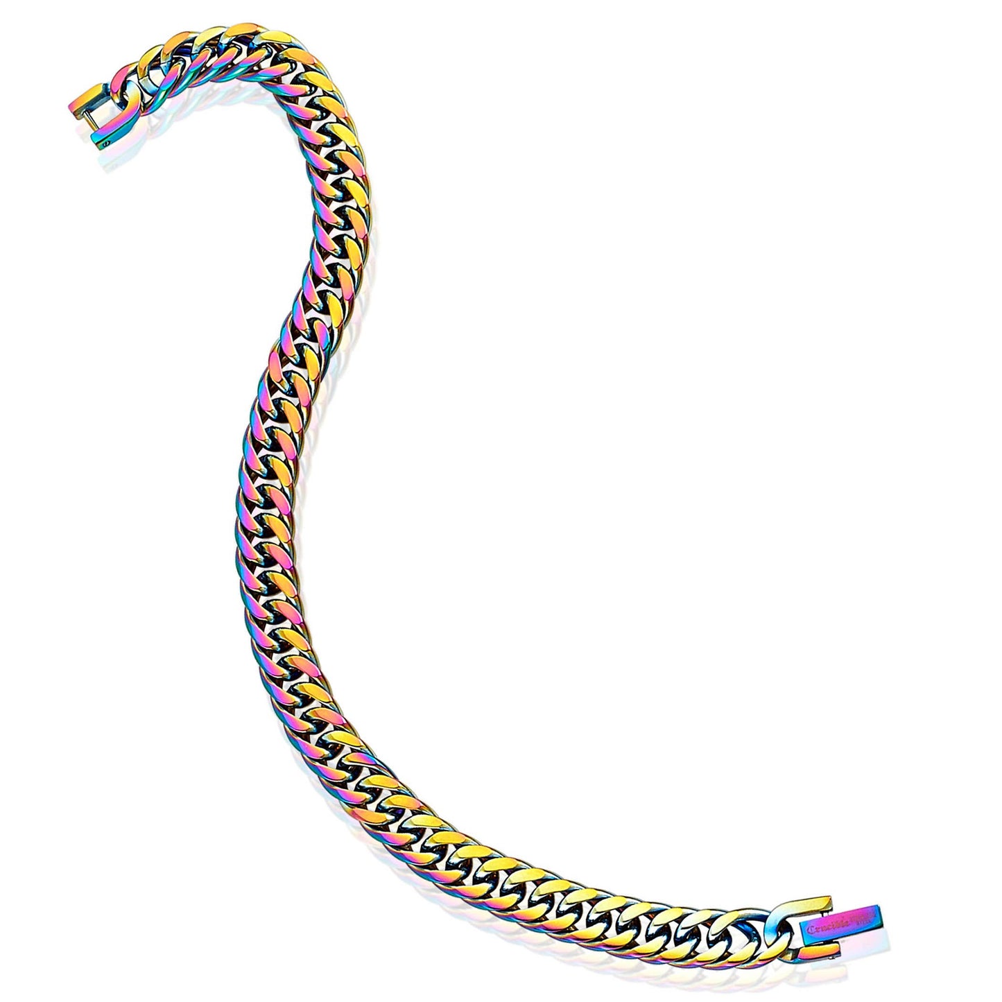 Crucible Stainless Steel 8mm Curb Chain Bracelet 8.25"