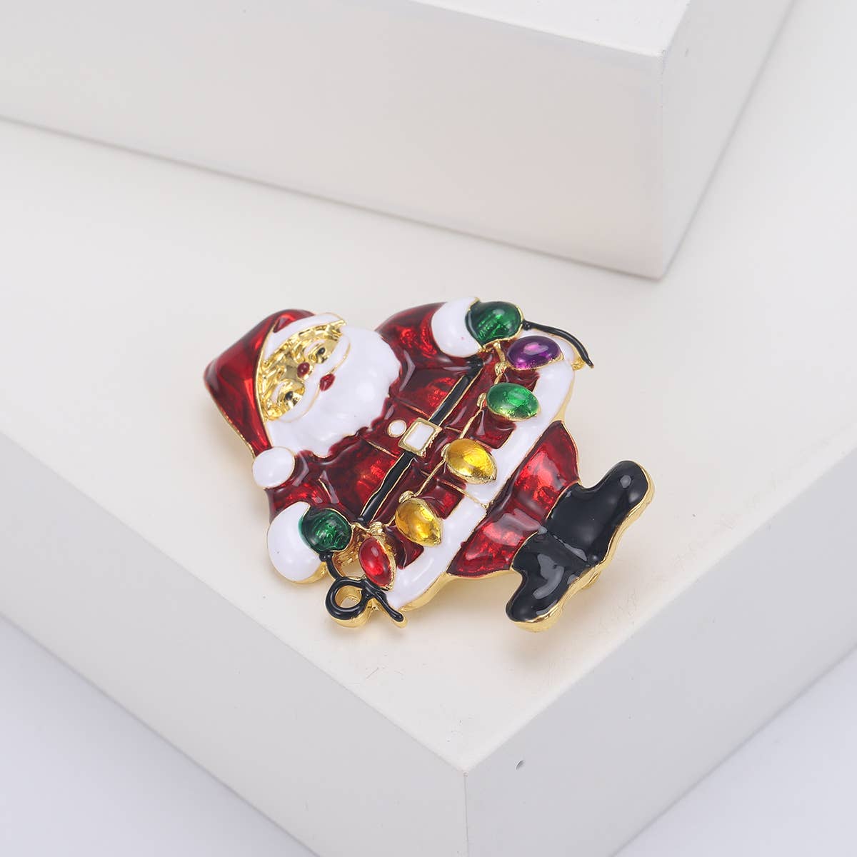 Santa Claus Brooch, Christmas Pin Accessory