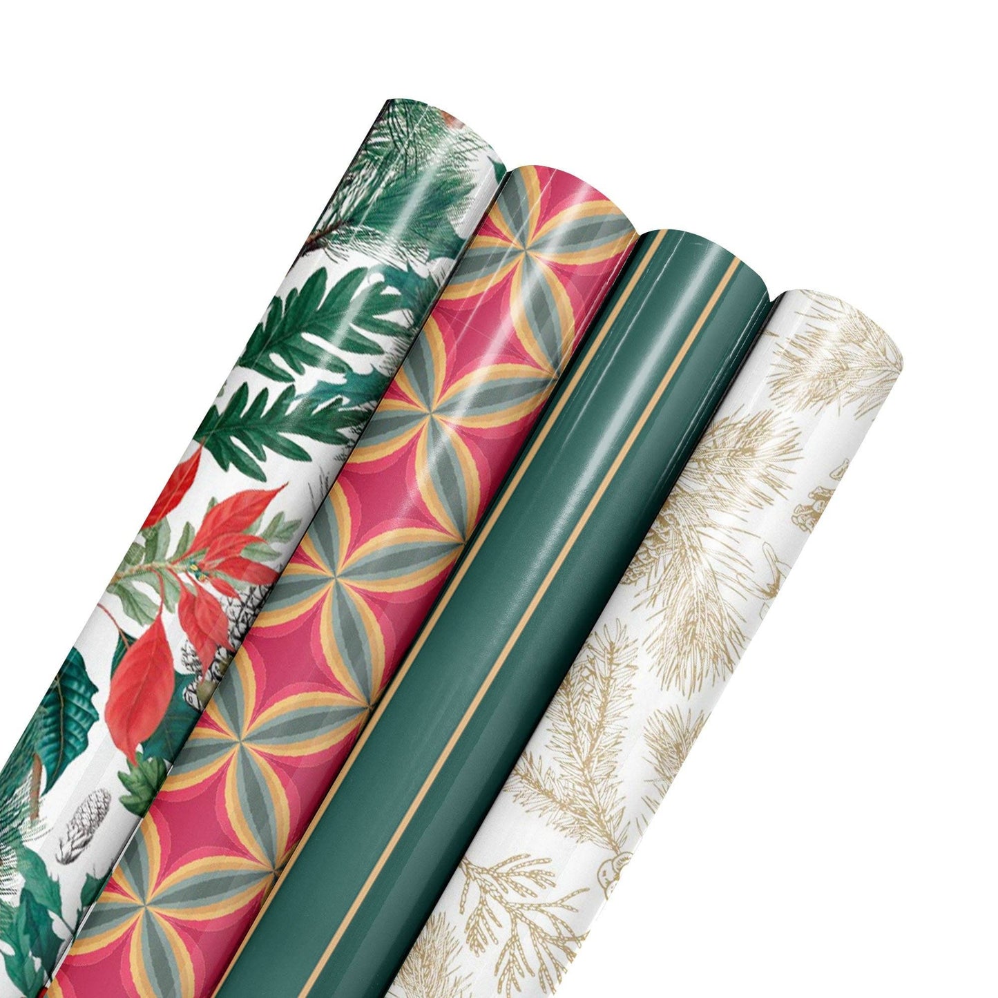 30" x 10' Wrapping Paper Bundle (4-pack) | Holiday Botanical