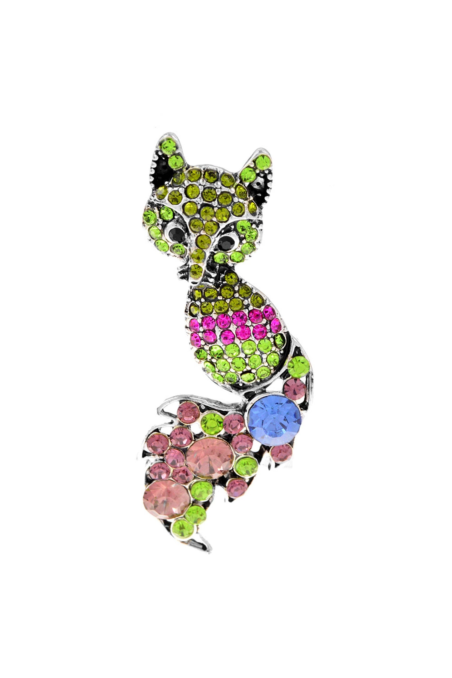 Fox Rhinestone Brooch