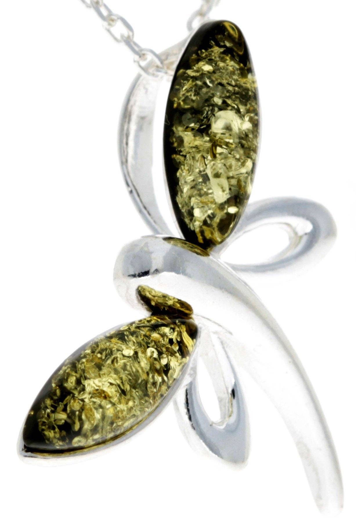 925 Sterling Silver Butterfly with Baltic Amber