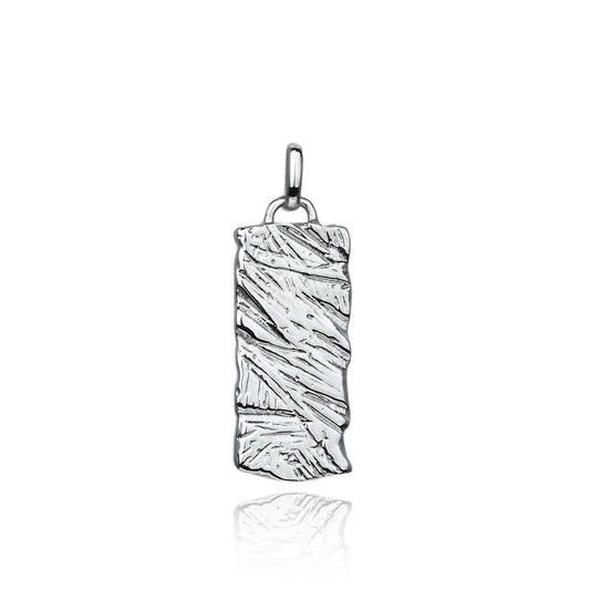 Scratched Tag Pendant Necklace