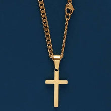 Gold Cross On Cuban Chain 20"