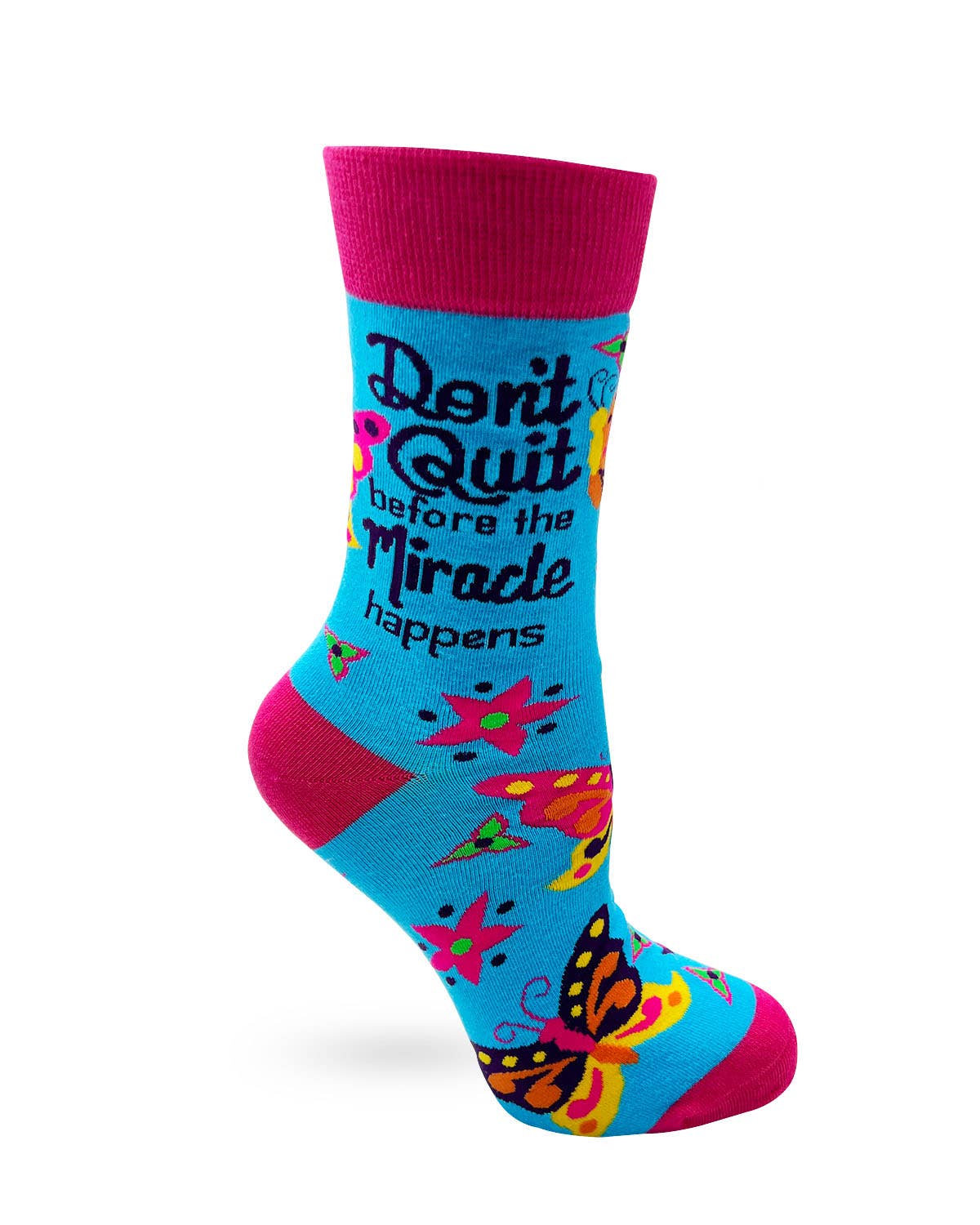 Don't Quit Before The Miracle Happens Women's Crew Socks