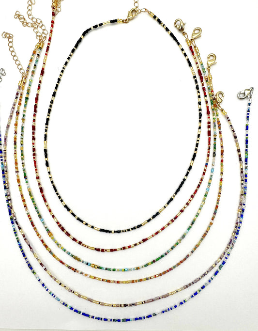 Murano Glass Beaded Necklace - Assorted Colors