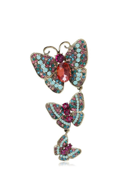 Butterfly Chain Rhinestone Pin PA3914
