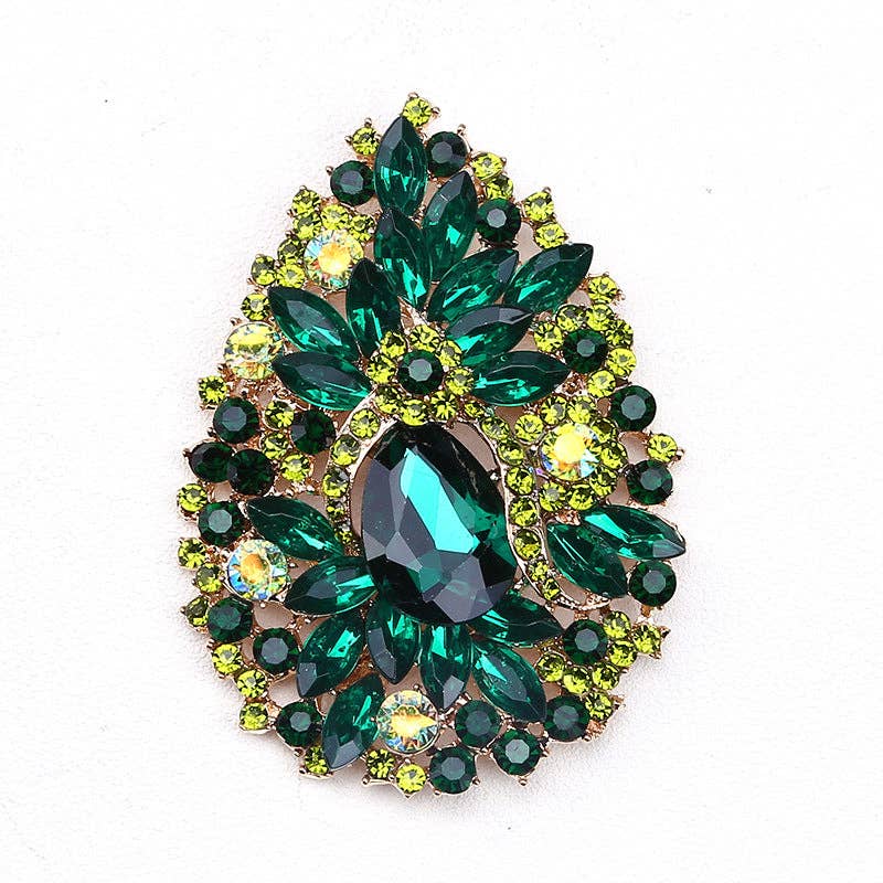 Teardrop Rhinestone Brooch